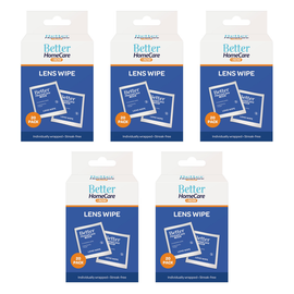 Better Homecare Now Lens Wipes 20 Pack Bundle of 5 Individually Wrapped