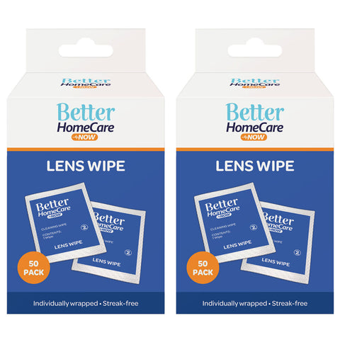 Better Homecare Now Lens Wipes 2 Pack 50 Individually Wrapped Streak Free