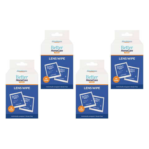Better Homecare Now Lens Wipes 50pk Bundle of 4 Individ Wrapped Streak Free