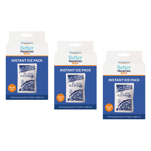 Better Homecare Now Instant Ice Pack Single Use Bundle of 3 Cold Packs