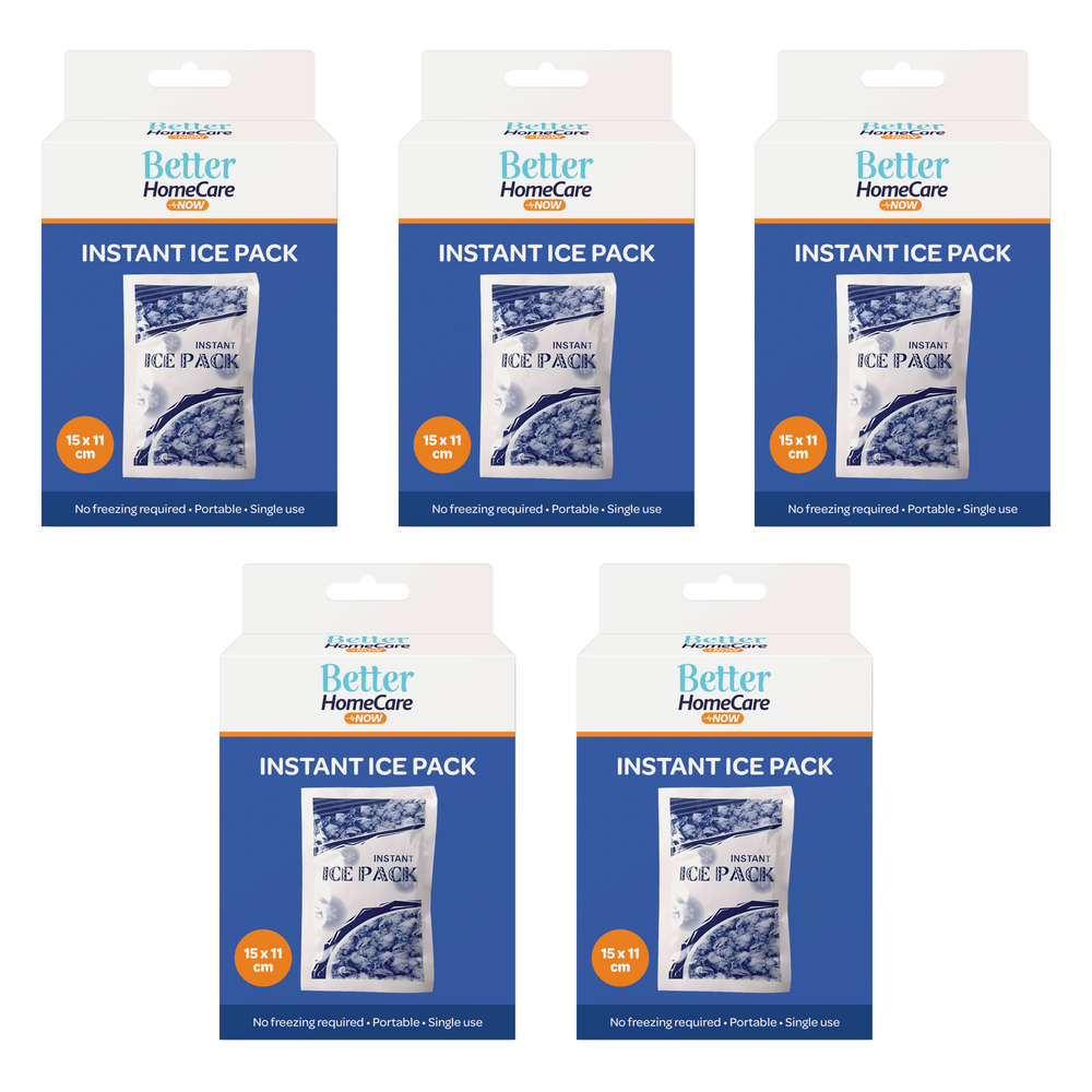 Better Homecare Now Instant Ice Pack Single Use Cold Pack Bundle of 5