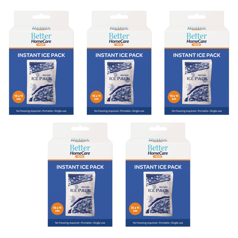 Better Homecare Now Instant Ice Pack Single Use Cold Pack Bundle of 5