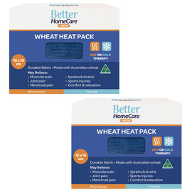 Better Homecare Now Wheat Heat Cold Pack 18x16cm Australian Made Pack of 2