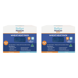 Better HomeCare Now Wheat Heat Cold Pack 18x16cm Australian Made Pack of 2
