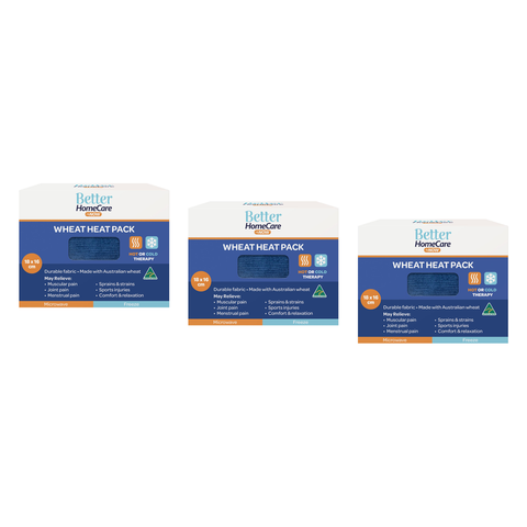 Better Homecare Now Wheat Heat and Cold Pack 18x16cm Bundle of 3 Australian Made