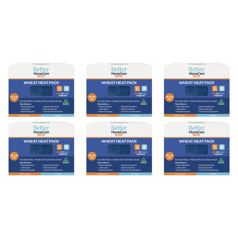 Better Homecare Now Wheat Heat Cold Pack 18 x 16 cm Bundle of 6 Australian Made