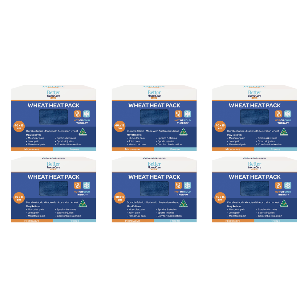 Better Homecare Now Wheat Heat Cold Pack 40x15cm Australian Made Bundle of 6