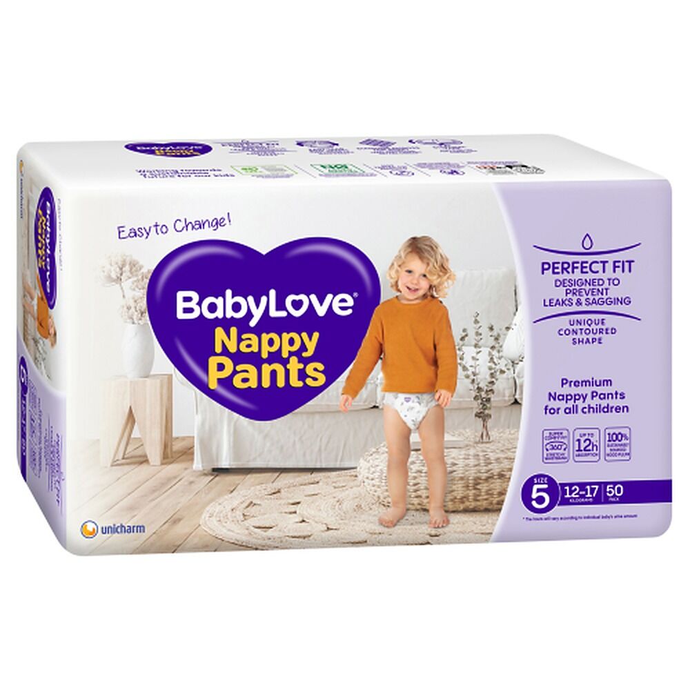Baby Love Nappy Pants Jumbo Walker Size 5 (12-17kg) 50 Pack x 2