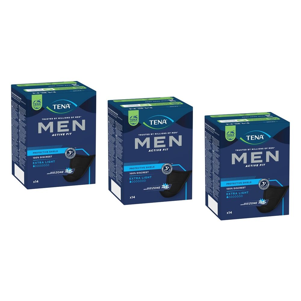Tena Men Protective Shield Level 0 14 Pack x 3 Bundle of 3