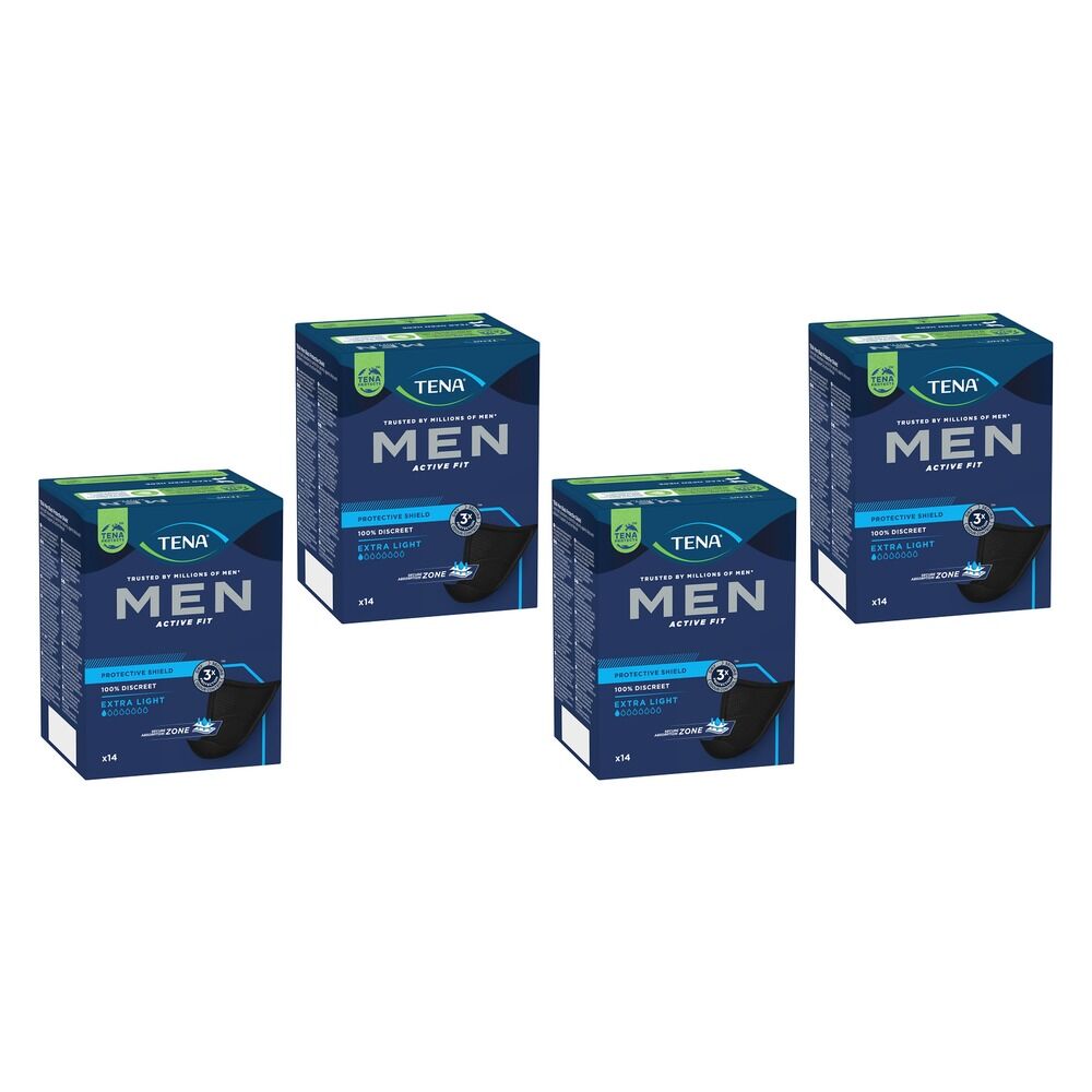 Tena Men Protective Shield Level 0 14 Pack x 3 Bundle of 4