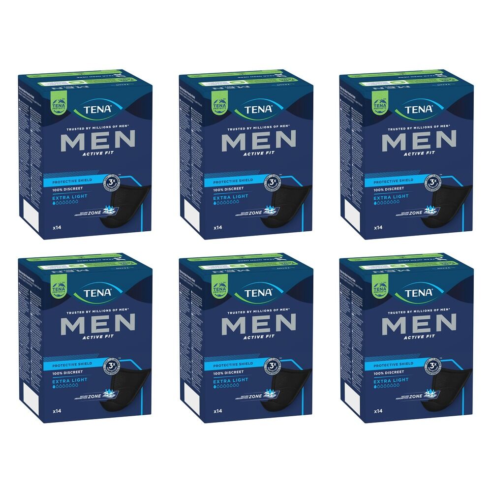 Tena Men Protective Shield Level 0 14 Pack x 3 Bundle of 6