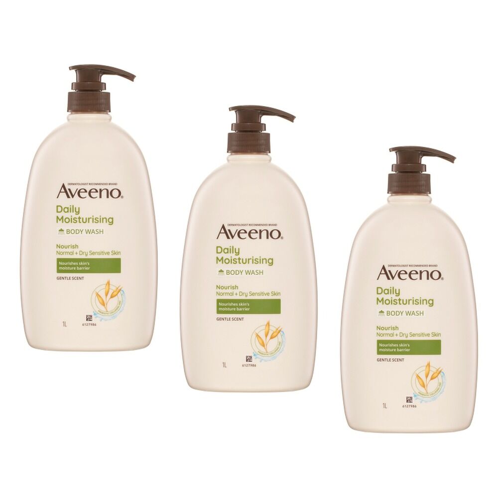 Aveeno Nourish Daily Moisturising Body Wash 1L Pack of 3