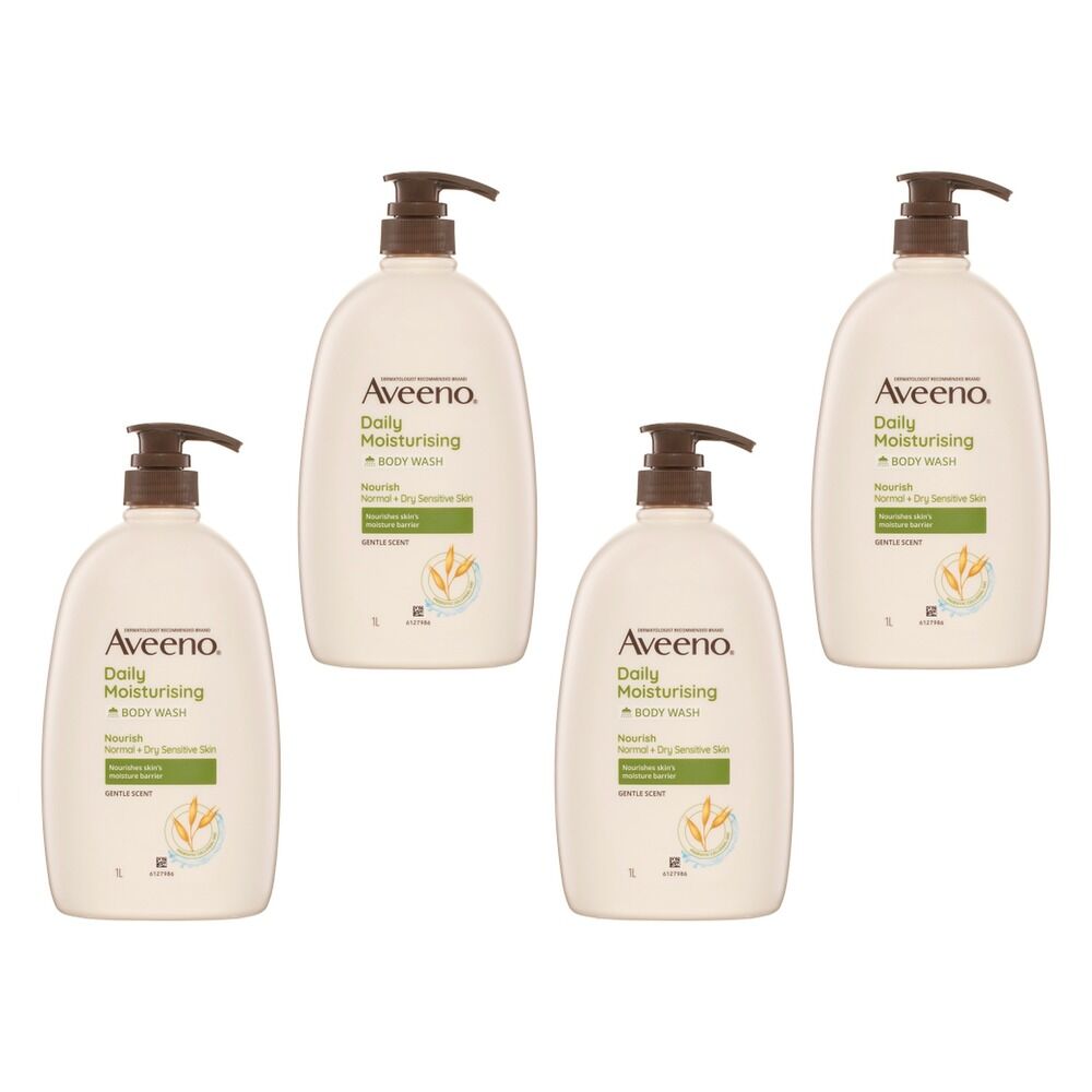 Aveeno Nourish Daily Moisturising Body Wash 1L Pack of 4