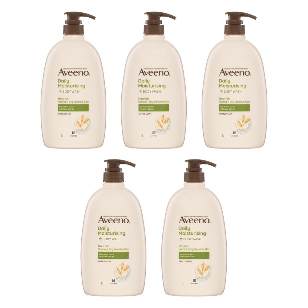 Aveeno Nourish Daily Moisturising Body Wash 1L Pack of 5