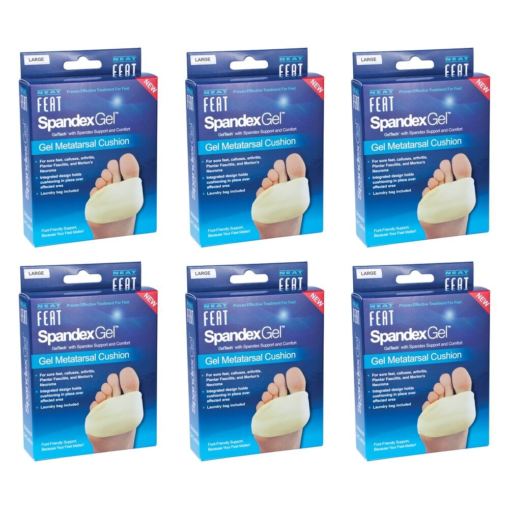 Neat Feat Spandex Gel Metatarsal Cushion Large Pack of 6