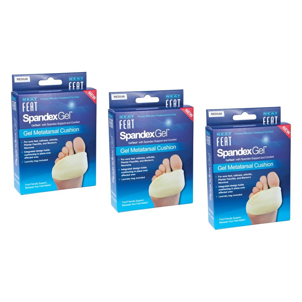 Neat Feat Spandex Gel Metatarsal Cushion Medium Pack of 3