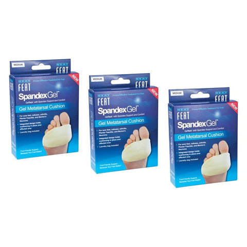 Neat Feat Spandex Gel Metatarsal Cushion Medium Pack of 3