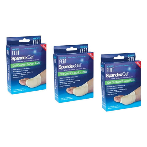 Neat Feat Spandex Gel Cushion Bunion Pads Large Pack of 3