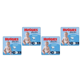 Huggies Ultra Dry Tailor-Made for Boys Size 3 22 Nappies x 4 Bundle of 4