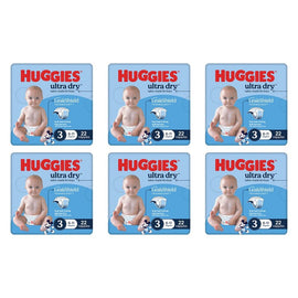 Huggies Ultra Dry Tailor-Made for Boys Size 3 22 Nappies x 4 Bundle of 6