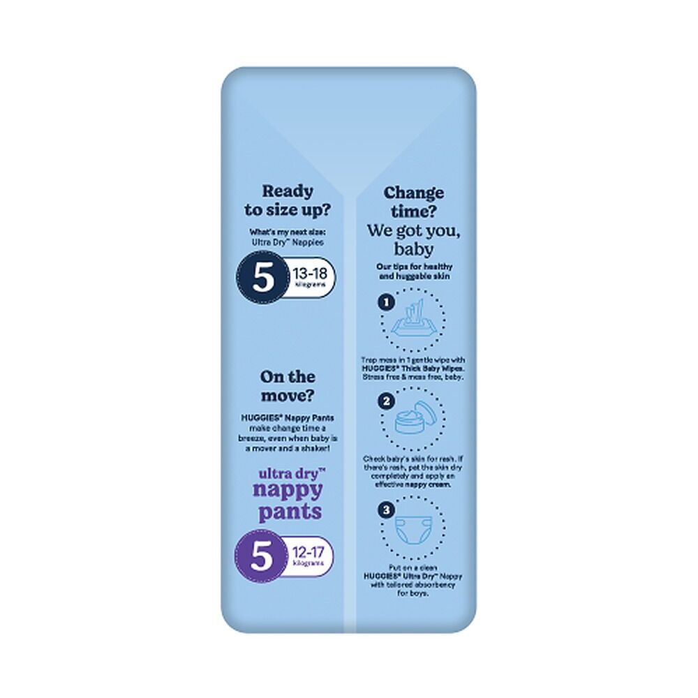 Huggies Ultra Dry Tailor-Made for Boys Size 4 18 Nappies x 4