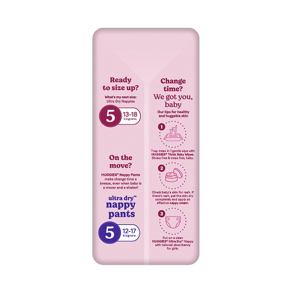 Huggies Ultra Dry Tailor-Made for Girls Size 4 18 Nappies x 4