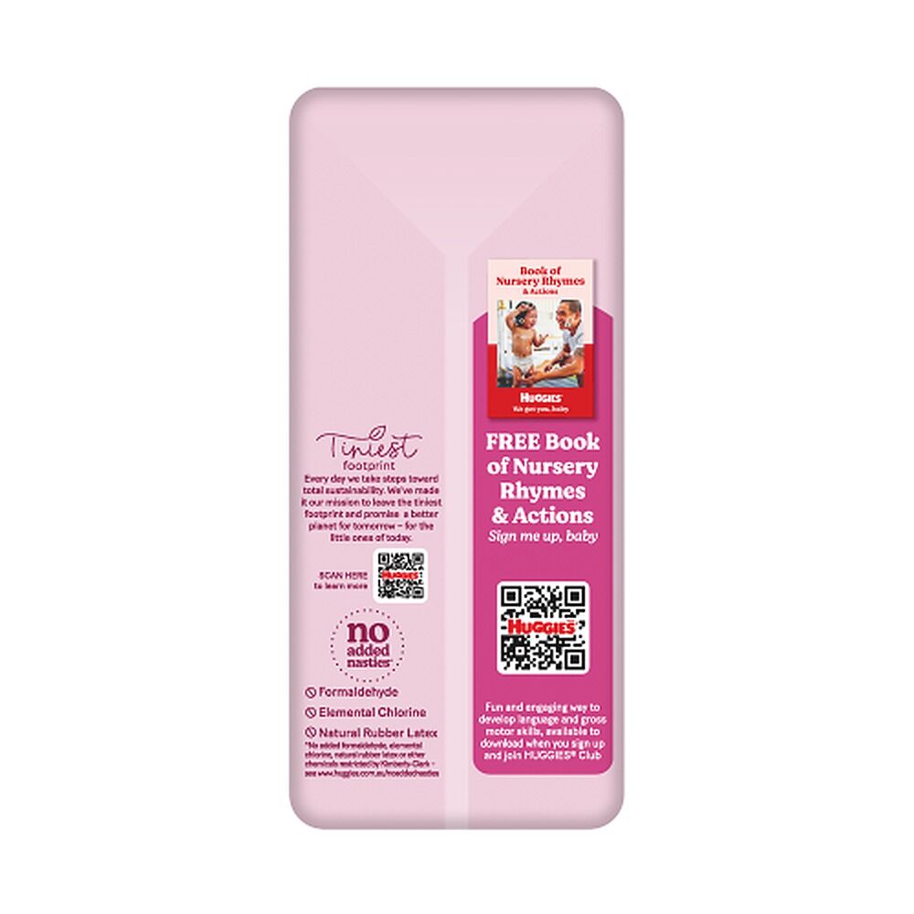 Huggies Ultra Dry Tailor-Made for Girls Size 4 18 Nappies x 4