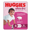 Huggies Ultra Dry Tailor-Made for Girls Size 4 18 Nappies x 4