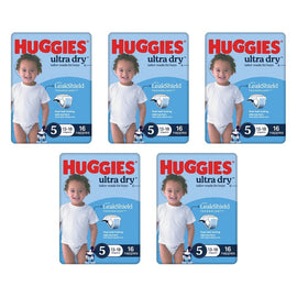Huggies Ultra Dry Tailor-Made for Boys Size 5 16 Nappies x 4 Bundle of 5