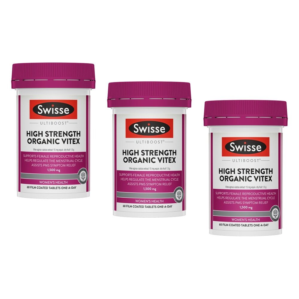 Swisse Ultiboost High Strength Organic Vitex 60 Tablets Pack of 3