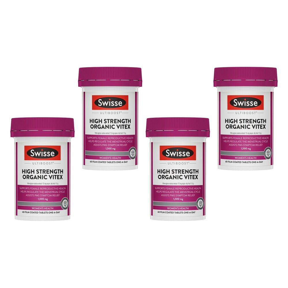 Swisse Ultiboost High Strength Organic Vitex 60 Tablets Pack of 4