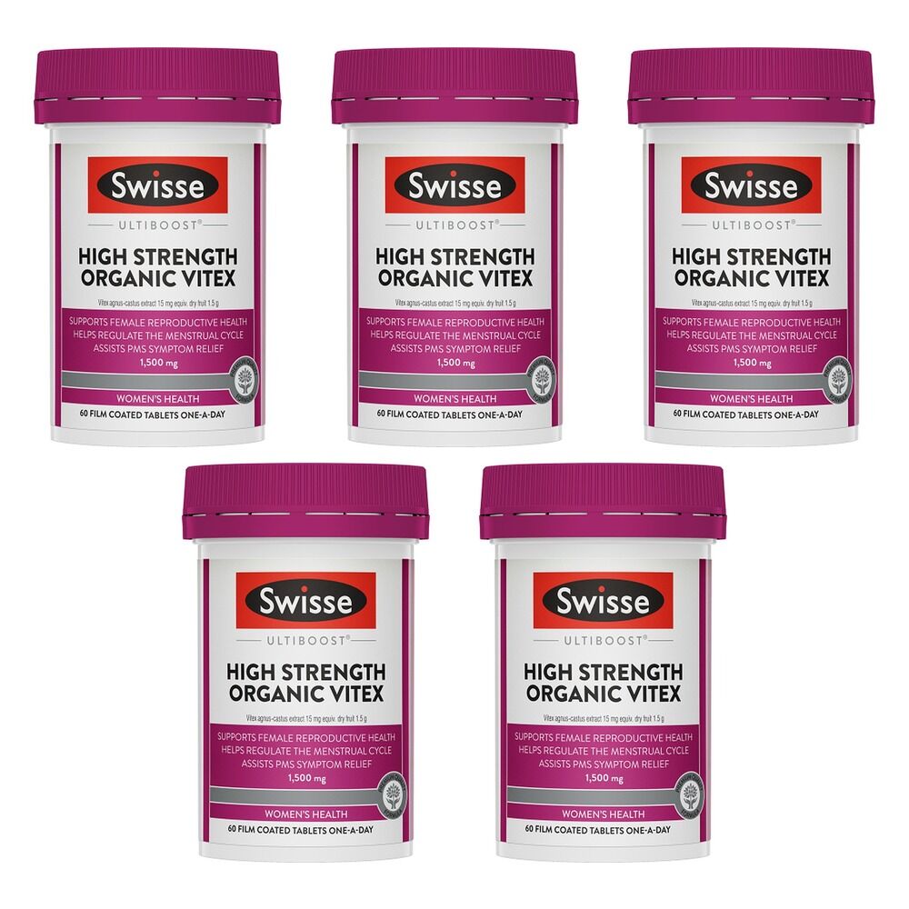 Swisse Ultiboost High Strength Organic Vitex 60 Tablets Pack of 5