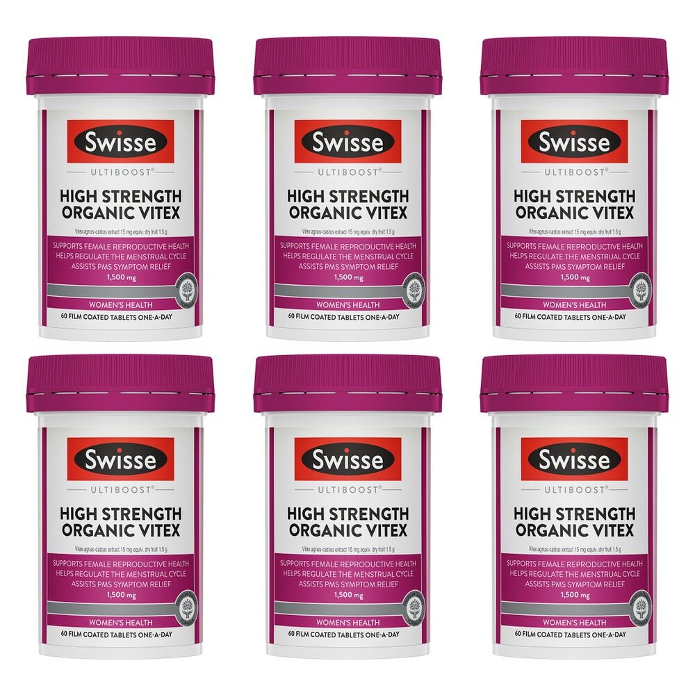 Swisse Ultiboost High Strength Organic Vitex 60 Tablets Pack of 6