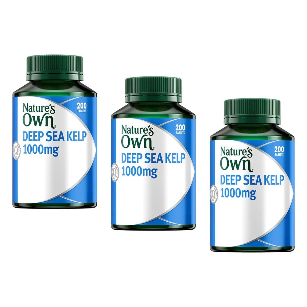 Nature's Own Deep Sea Kelp 1000mg 200 Tablets Pack of 3