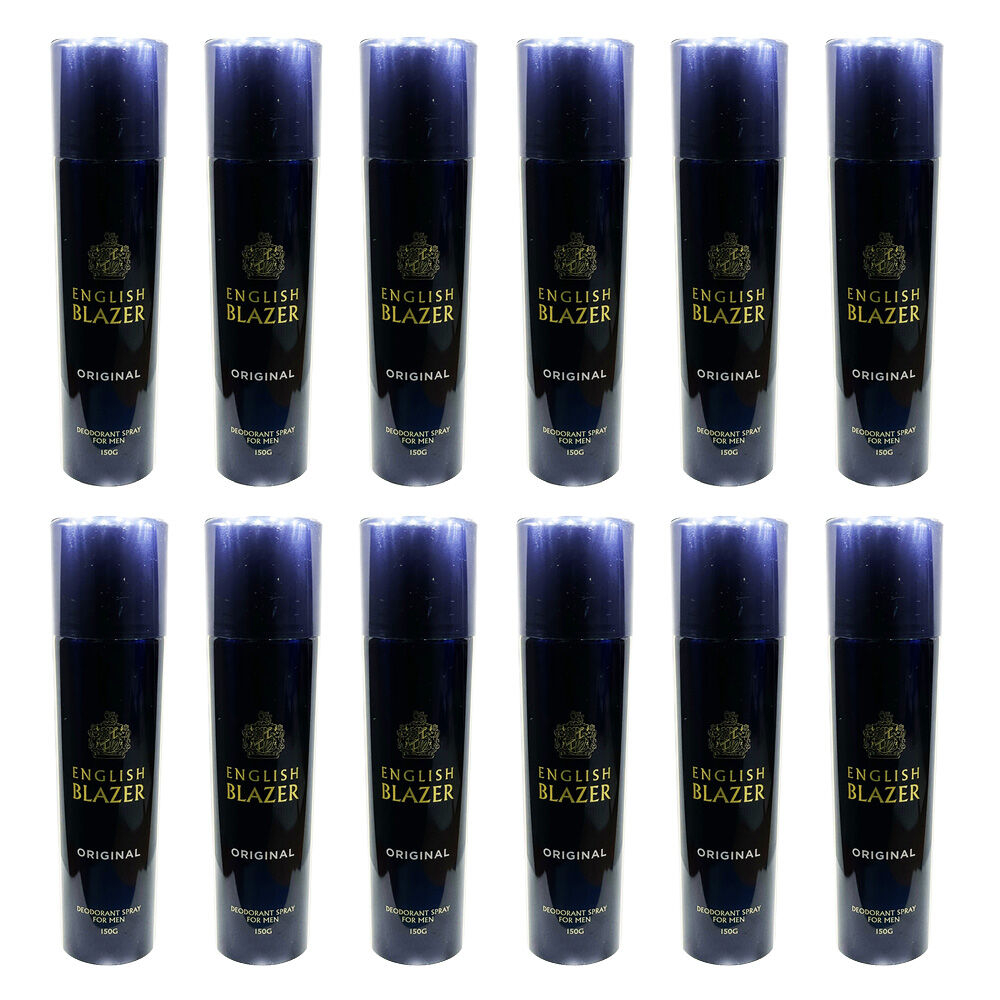 English Blazer Deodorant Body Spray 150g Bundle of 12 Classic Mens