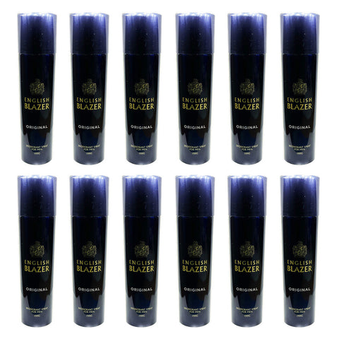 English Blazer Deodorant Body Spray 150g Bundle of 12 Classic Mens