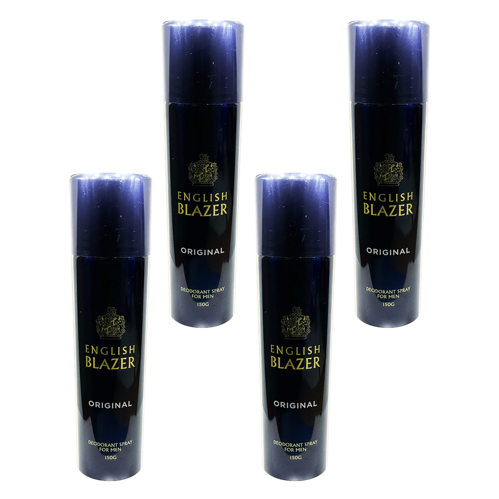 English Blazer Deodorant Body Spray 150g Pack of 4 Classic Mens