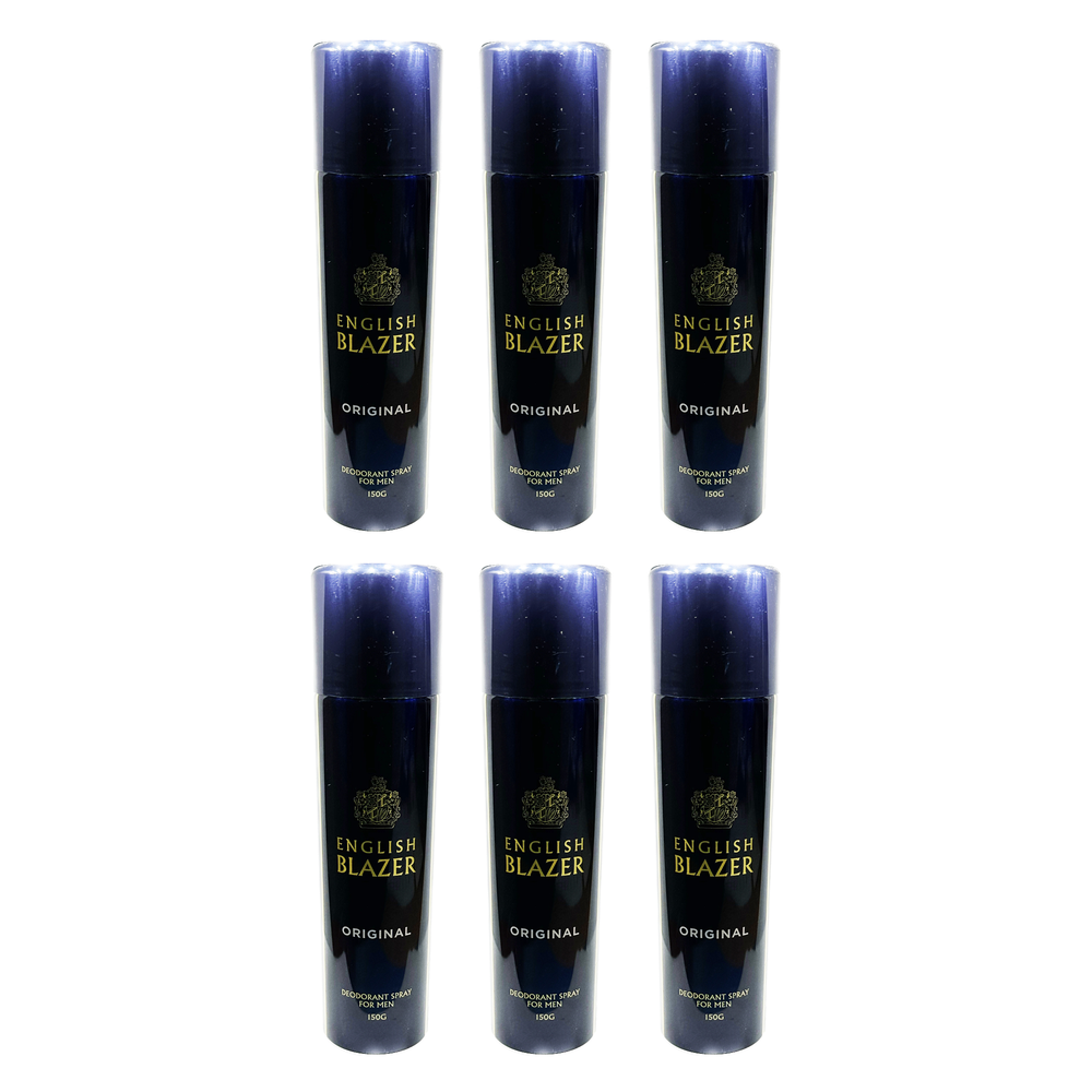 English Blazer Deodorant Body Spray 150g 6 Pack Classic Mens Fragrance
