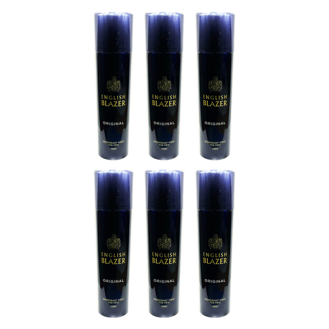 English Blazer Deodorant Body Spray 150g 6 Pack Classic Mens Fragrance