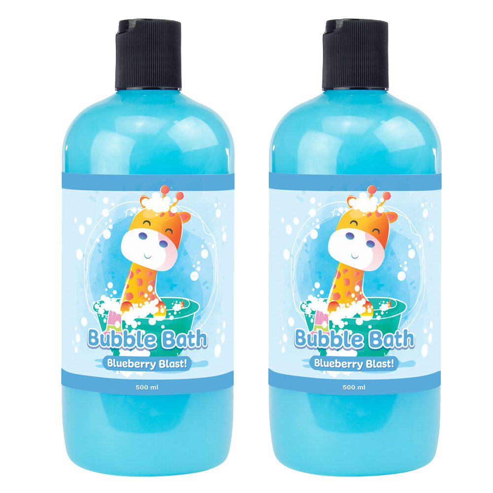 Baby & Me Blueberry Bubble Bath Kids 500ml Giraffe Bottle 2 Pack Tear Free