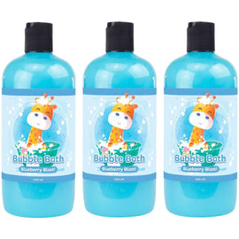 Baby & Me 3 Pack Kids Bubble Bath Blueberry Scent Liquid Soap 500ml Each