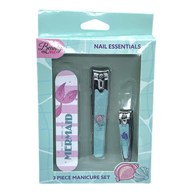 Beauty & Me Mermaid 3 Piece Nail Clipper and Grooming Kit Travel Set