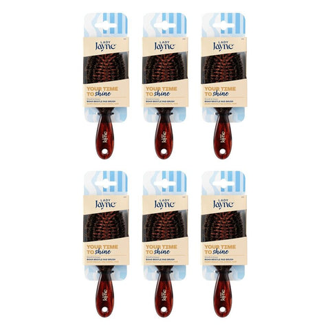 Lady Jayne Purse-Sized Boar Bristle Pad Brush x 3 Bundle of 6