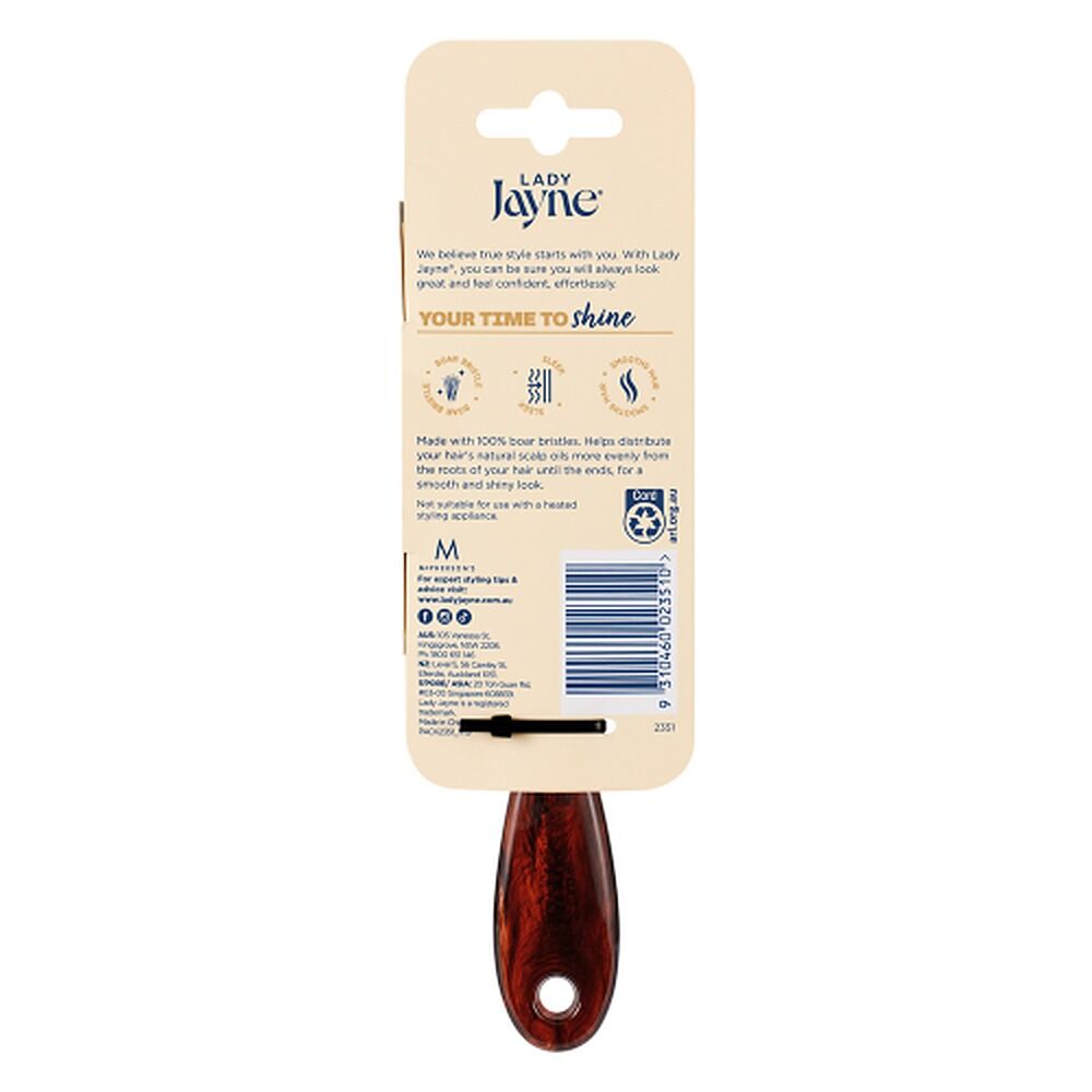 Lady Jayne Purse-Sized Boar Bristle Pad Brush x 3