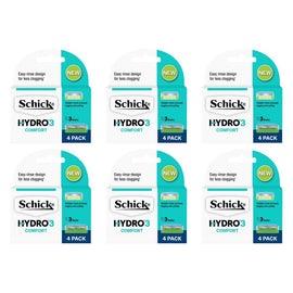 Schick Hydro3 Blades 4 Pack Bundle of 6