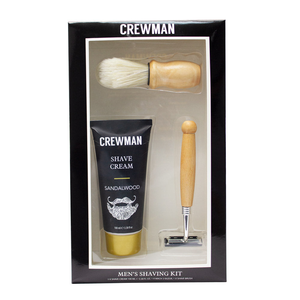 Crewman Shave Set Gift Box 3 piece After Shave 100ml, Razor, Shaving Brush