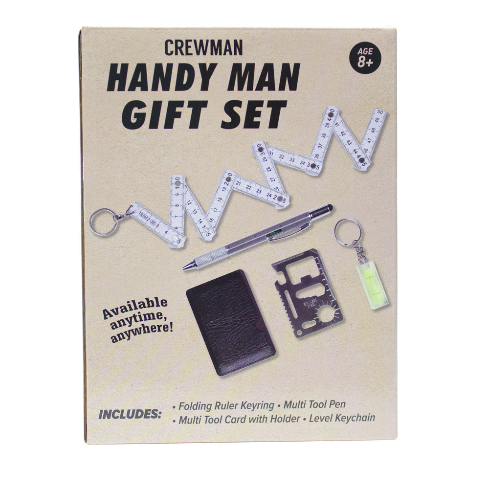 Crewman Multi-Tool with Keychain Level, Ruler Keychain and Pen Handyman Gift Set