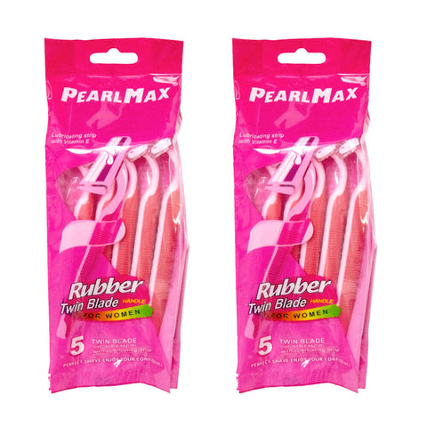 Pearlmax Twin Blade Lubricating Strip Razors 10 Pack For Women