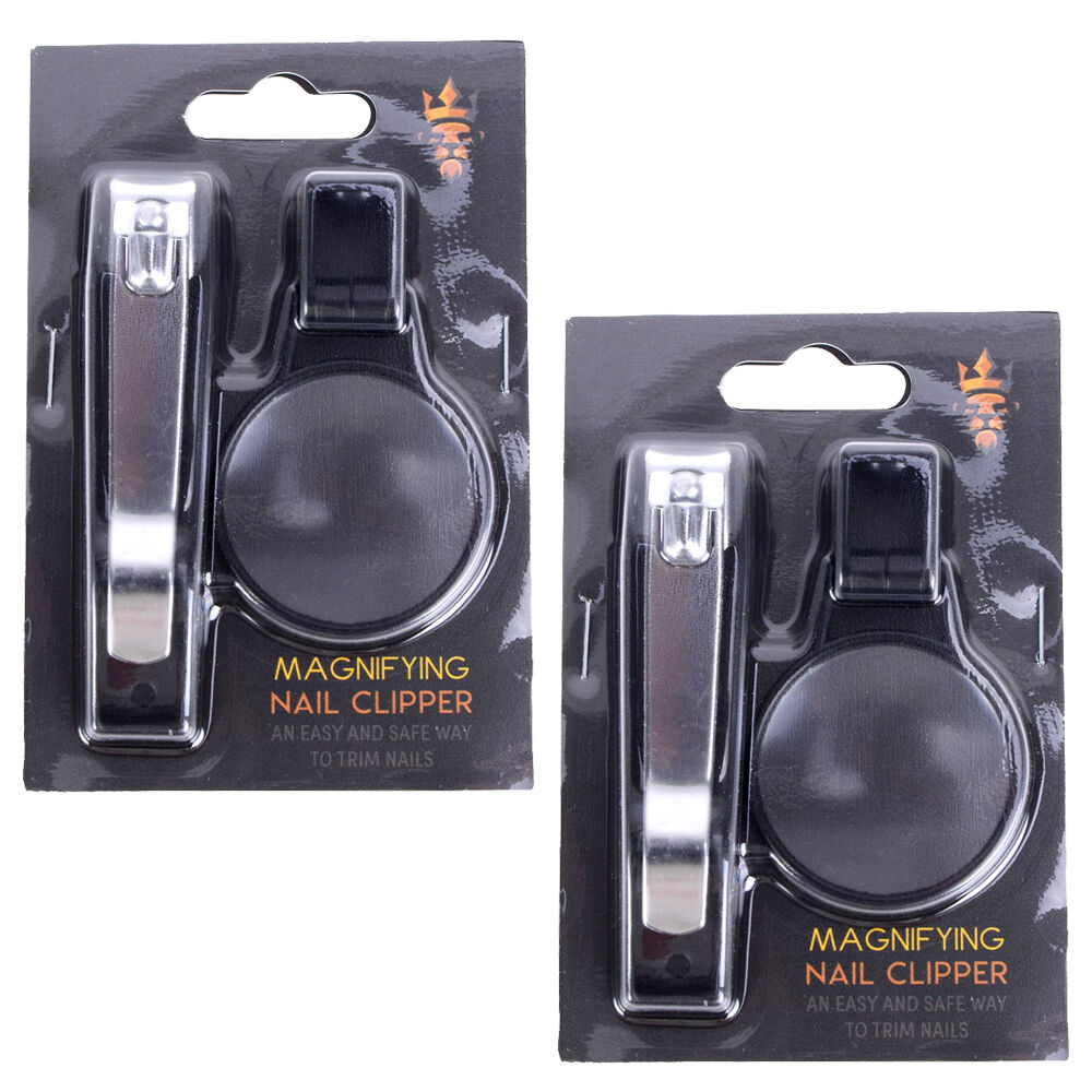 Magnifying Nail Clippers 2 Pack Safe Easy to Use Stainless Steel Precision