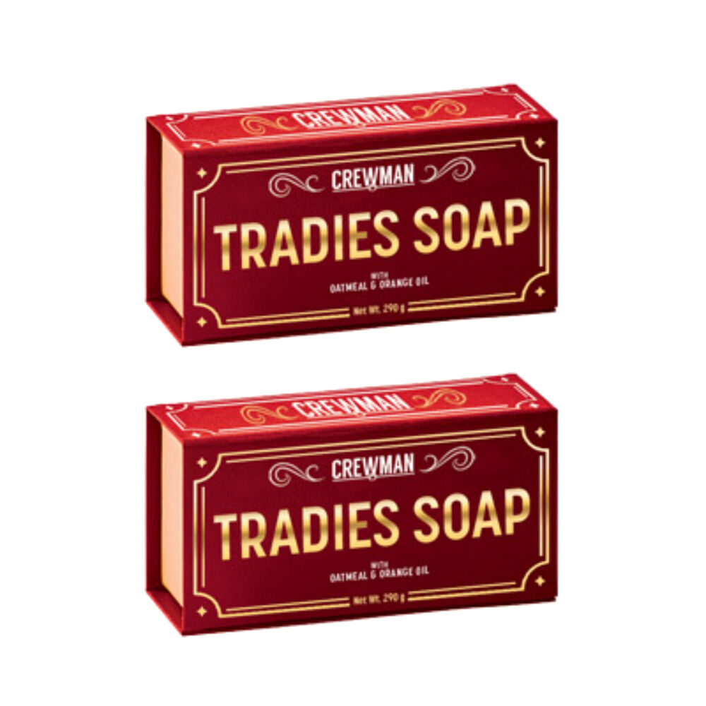 Crewman Mens Big Bar 290g Tradie Soap Gift Box Twin Pack 2 Bars